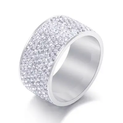 Men's Rhinestone Stainless Steel Geometric Ring