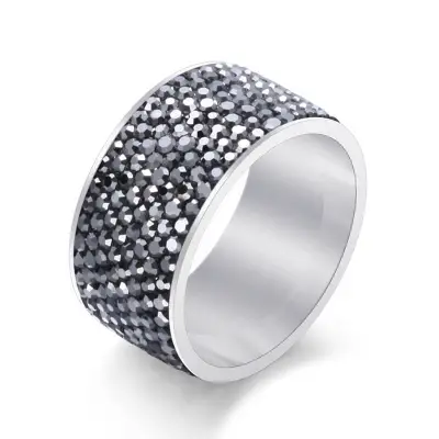 Men's Rhinestone Stainless Steel Geometric Ring