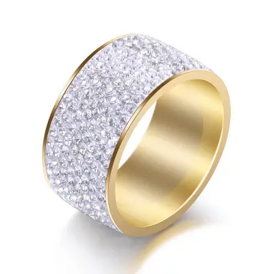 Men's Rhinestone Stainless Steel Geometric Ring