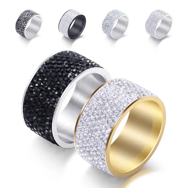 Men's Rhinestone Stainless Steel Geometric Ring