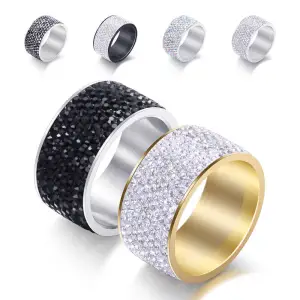 Men's Rhinestone Stainless Steel Geometric Ring