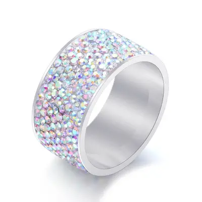 Men's Rhinestone Stainless Steel Geometric Ring