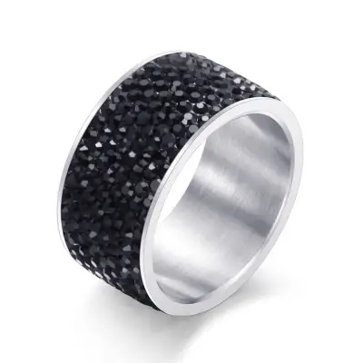 Men's Rhinestone Stainless Steel Geometric Ring