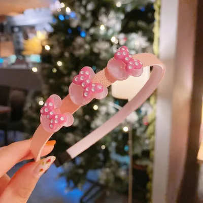 Sweet Flower Decor Kids Headband Accessories with Cartoon Character Resin Design