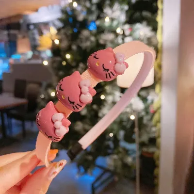Sweet Flower Decor Kids Headband Accessories with Cartoon Character Resin Design