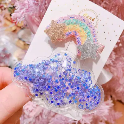 Kids Glitter Rainbow Duckbill Hair Clip Child Style Mixed Material Hairpin