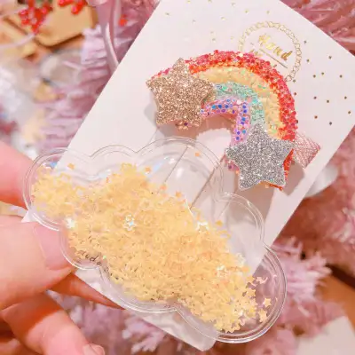 Kids Glitter Rainbow Duckbill Hair Clip Child Style Mixed Material Hairpin