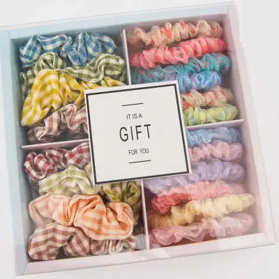 18pcs/set Sweet Simple Elastic Fabric Hair Bands