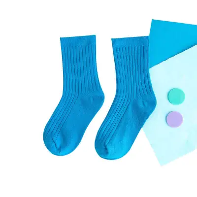 Kids Fashion Solid Color Breathable Soft Combed Cotton Mid-Calf Socks