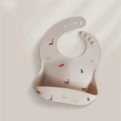 Baby Cartoon Pattern Anti-dirty Waterproof Bib Food Grade Silicone Unisex