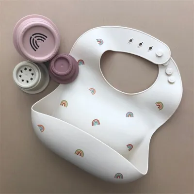 Baby Cartoon Pattern Anti-dirty Waterproof Bib Food Grade Silicone Unisex
