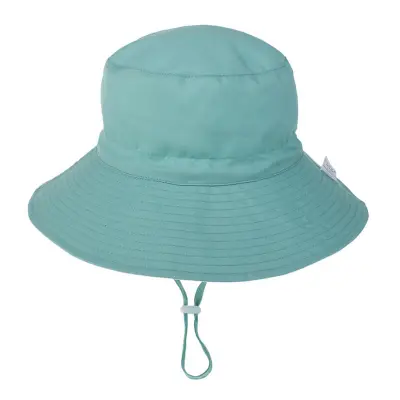 Kids Cotton Sun Hat - Solid Color Floral Flat Top Unisex Accessories