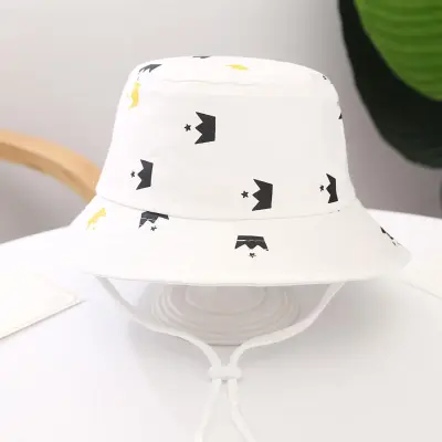 Kids Fruit Cartoon Pattern Linen Mix Bucket Hat Letter Dome Hat One Size