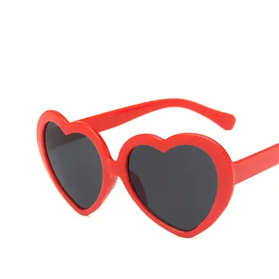 Kids Cute Heart Shape Frame Sunglasses PC Resin Lens