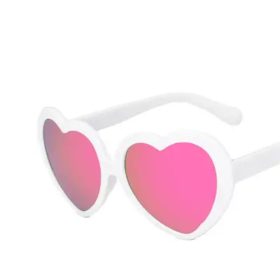 Kids Cute Heart Shape Frame Sunglasses PC Resin Lens
