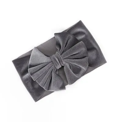 14 Colors Oversized Bowknot Decor Kids Velvet Headband