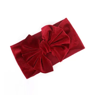14 Colors Oversized Bowknot Decor Kids Velvet Headband