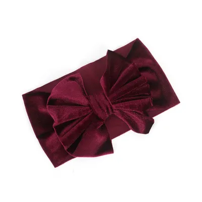 14 Colors Oversized Bowknot Decor Kids Velvet Headband