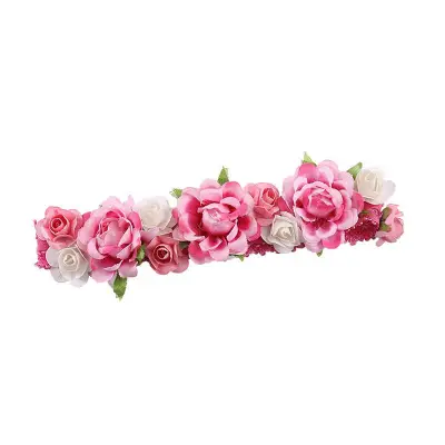 Girls Sweet Flower Decoration Fabric Headband Bow Tie