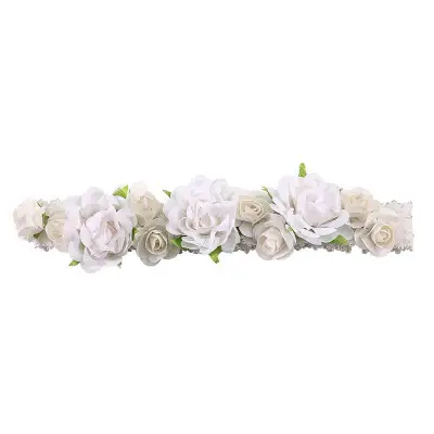 Girls Sweet Flower Decoration Fabric Headband Bow Tie