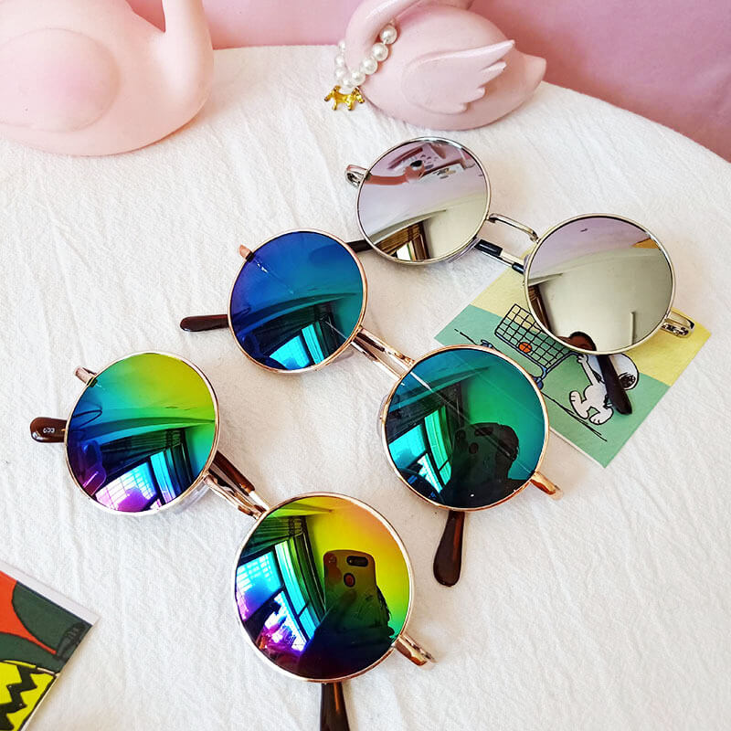 Wholesale Kids Retro Round Lens Metal Frame Sunglasses