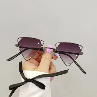 Girls Personality Triangle Metal Frame Kids Sunglasses with PC Lenses