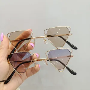 Girls Personality Triangle Metal Frame Kids Sunglasses with PC Lenses