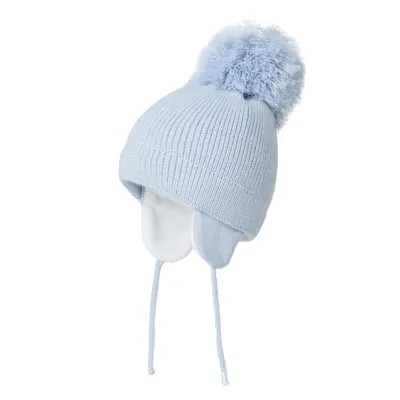 Children Solid Color Knitted Ear Protection Cap Unisex Acrylic Wild Style Dome Hat