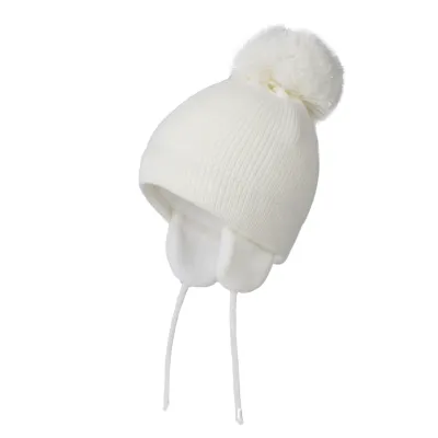Children Solid Color Knitted Ear Protection Cap Unisex Acrylic Wild Style Dome Hat