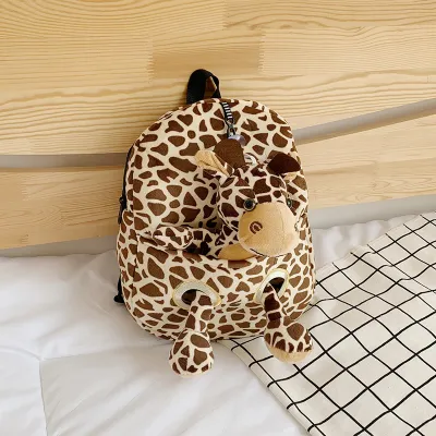 Cute Cartoon Plush Children Backpack for Toddler Unisex with Animal Pattern