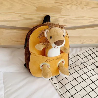 Cute Cartoon Plush Children Backpack for Toddler Unisex with Animal Pattern