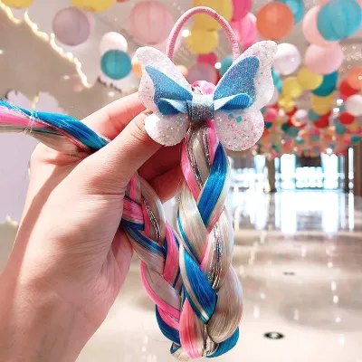 Children Cartoon Unicorn Color Wig Hair Bow Tie Accessories