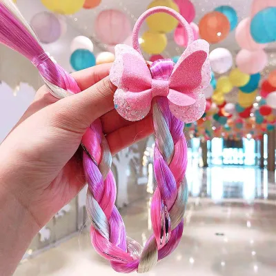 Children Cartoon Unicorn Color Wig Hair Bow Tie Accessories
