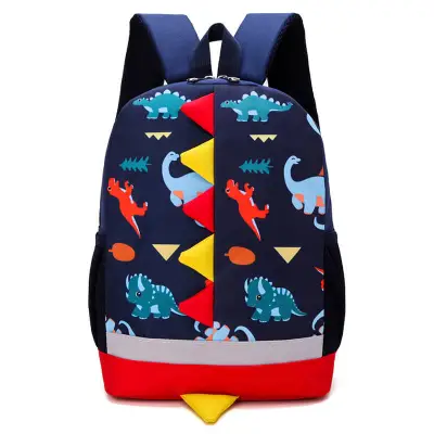 Kids Cute Dinosaur Pattern Backpack Unisex Toddler School Backpack Soft Oxford 20-35L
