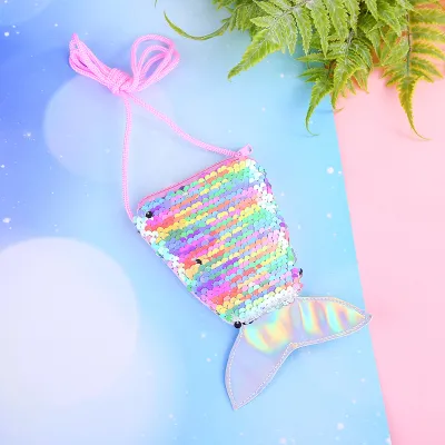 Fashion Sequins Fishtail Crossbody Bag for Kids