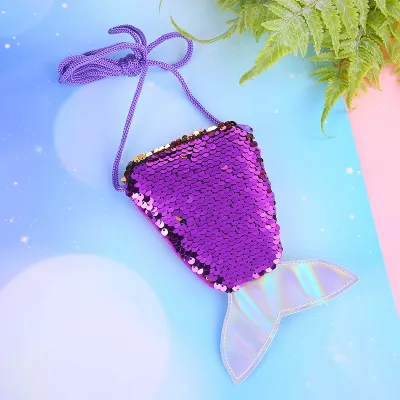 Fashion Sequins Fishtail Crossbody Bag for Kids
