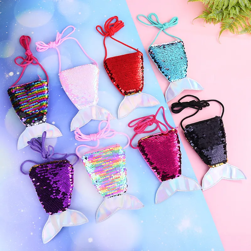 Fashion Sequins Fishtail Crossbody Bag for Kids