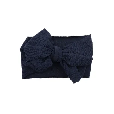 Girls Plaid Solid Color Bowknot Fabric Headband Kids Accessory