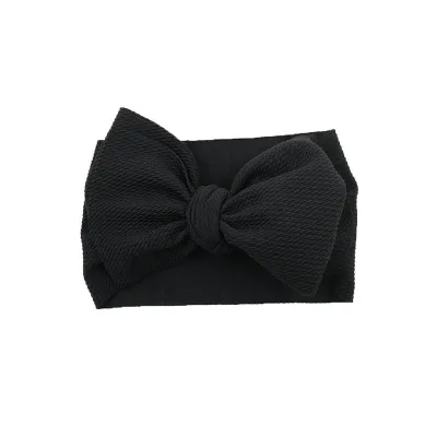 Girls Plaid Solid Color Bowknot Fabric Headband Kids Accessory