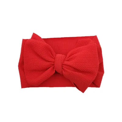 Girls Plaid Solid Color Bowknot Fabric Headband Kids Accessory