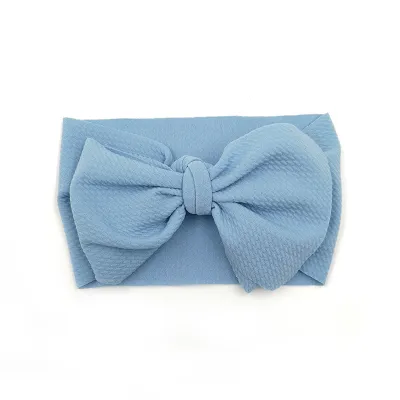 Girls Plaid Solid Color Bowknot Fabric Headband Kids Accessory