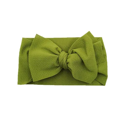 Girls Plaid Solid Color Bowknot Fabric Headband Kids Accessory