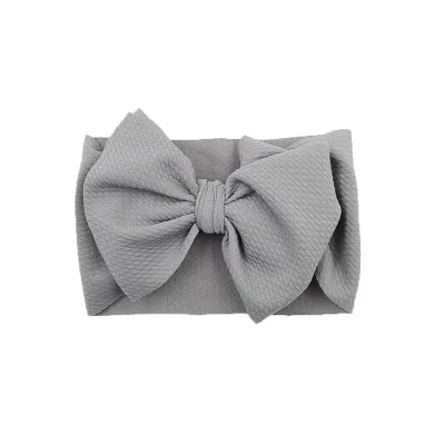 Girls Plaid Solid Color Bowknot Fabric Headband Kids Accessory