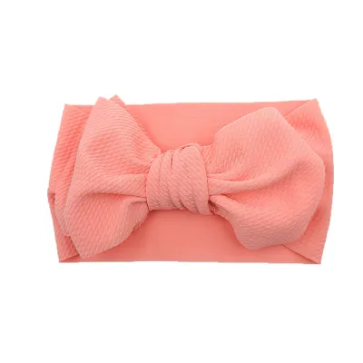 Girls Plaid Solid Color Bowknot Fabric Headband Kids Accessory