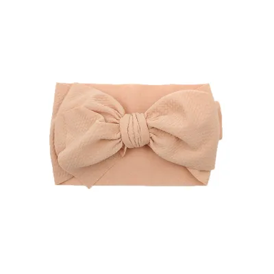 Girls Plaid Solid Color Bowknot Fabric Headband Kids Accessory