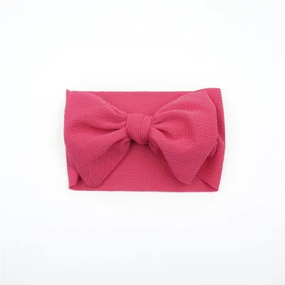 Girls Plaid Solid Color Bowknot Fabric Headband Kids Accessory