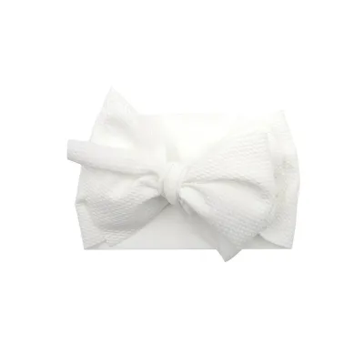 Girls Plaid Solid Color Bowknot Fabric Headband Kids Accessory