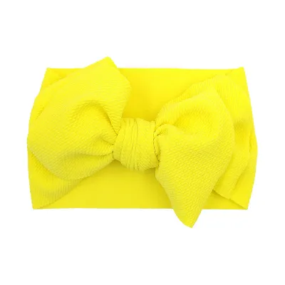 Girls Plaid Solid Color Bowknot Fabric Headband Kids Accessory