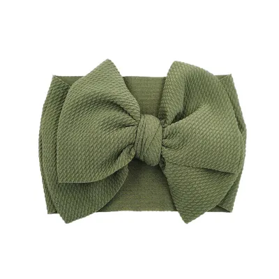 Girls Plaid Solid Color Bowknot Fabric Headband Kids Accessory