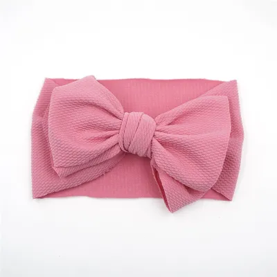 Girls Plaid Solid Color Bowknot Fabric Headband Kids Accessory